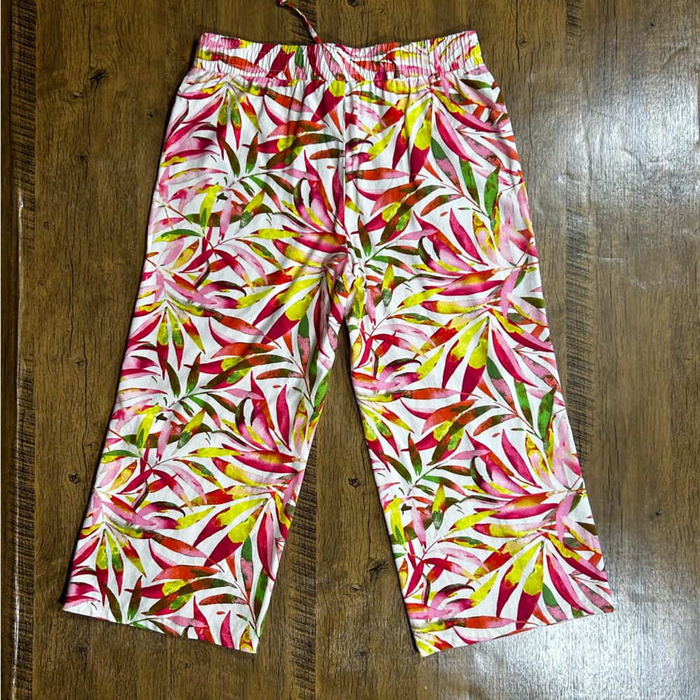 Messini Tropical Print Wide Leg Pants